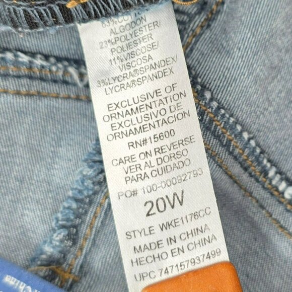 Democracy Absolution Mid Rise Jeans 20W Distress Detail Ankle Skimmer Plus Size - Picture 9 of 14